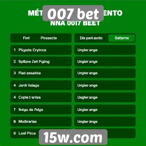 Métodos de pagamento aceitos na 007 bet